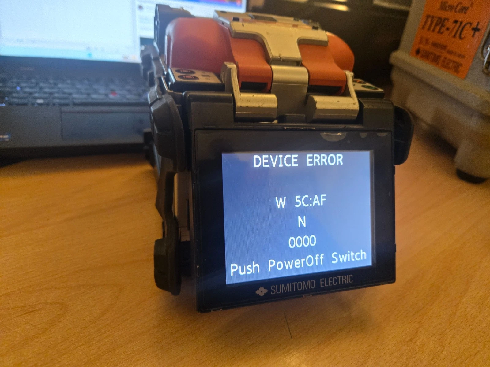 Sumitomo T-71C+ Fusion Splicer - MAINBOARD ERROR - For Parts or Repair -