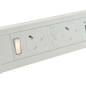 P-PACK2WU - 2 Power 2 USB White Desktop Power Unit
